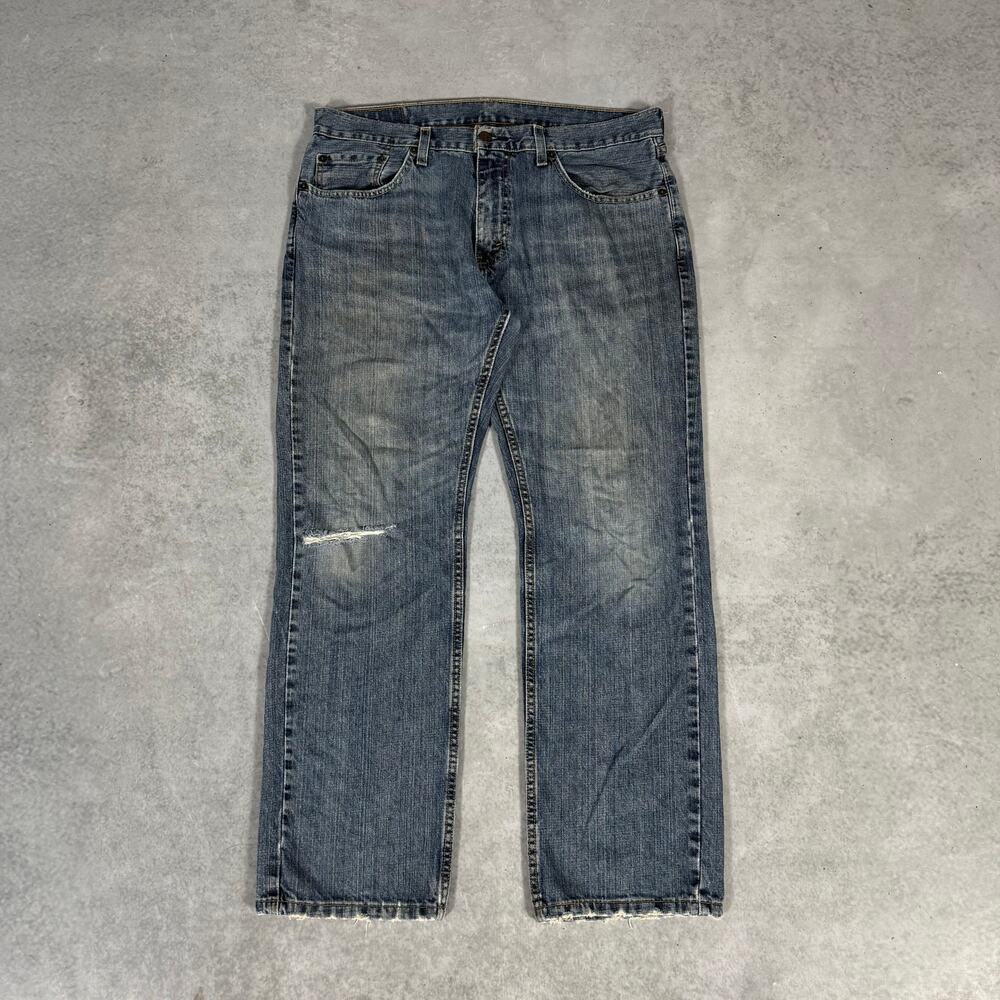 Levis 559 Relaxed Straight Jeans Medium Wash Distressed - Size: 36x30